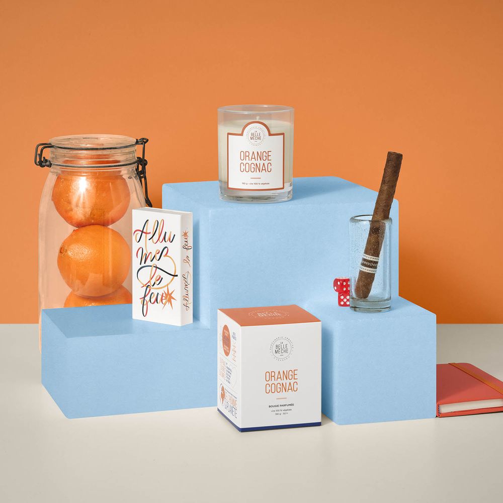 Bougies - Bougie Orange Cognac. - LA BELLE MÈCHE