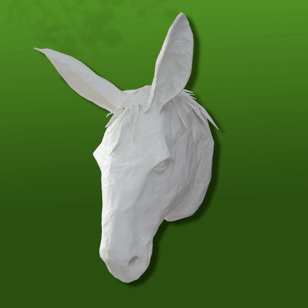 Sculptures, statuettes et miniatures - Trophée de mule blanche en papier mâché - Sculpture - "MARTIN" - MARIE TALALAEFF