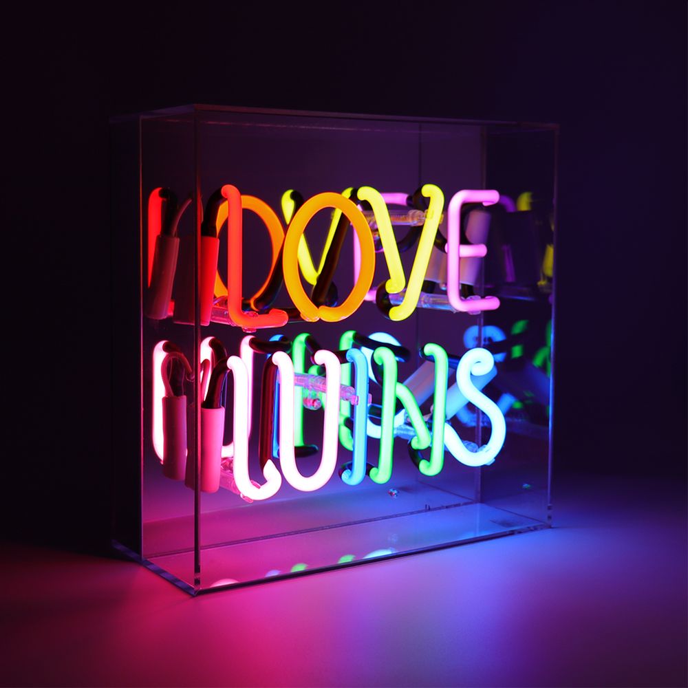 Desk lamps - 'Love Wins' Acrylic Box Neon Light - LOCOMOCEAN