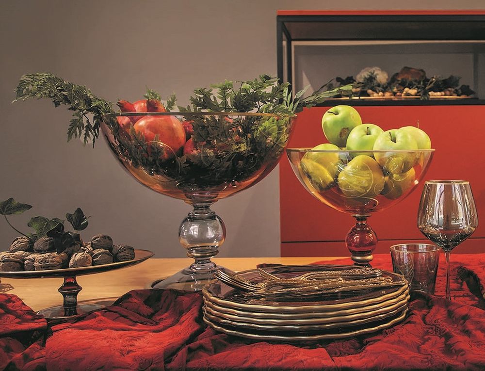 Decorative objects - Arlecchino (Harlequin) 2 Fruit Bowls on Stand - GRIFFE MONTENAPOLEONE MILANO