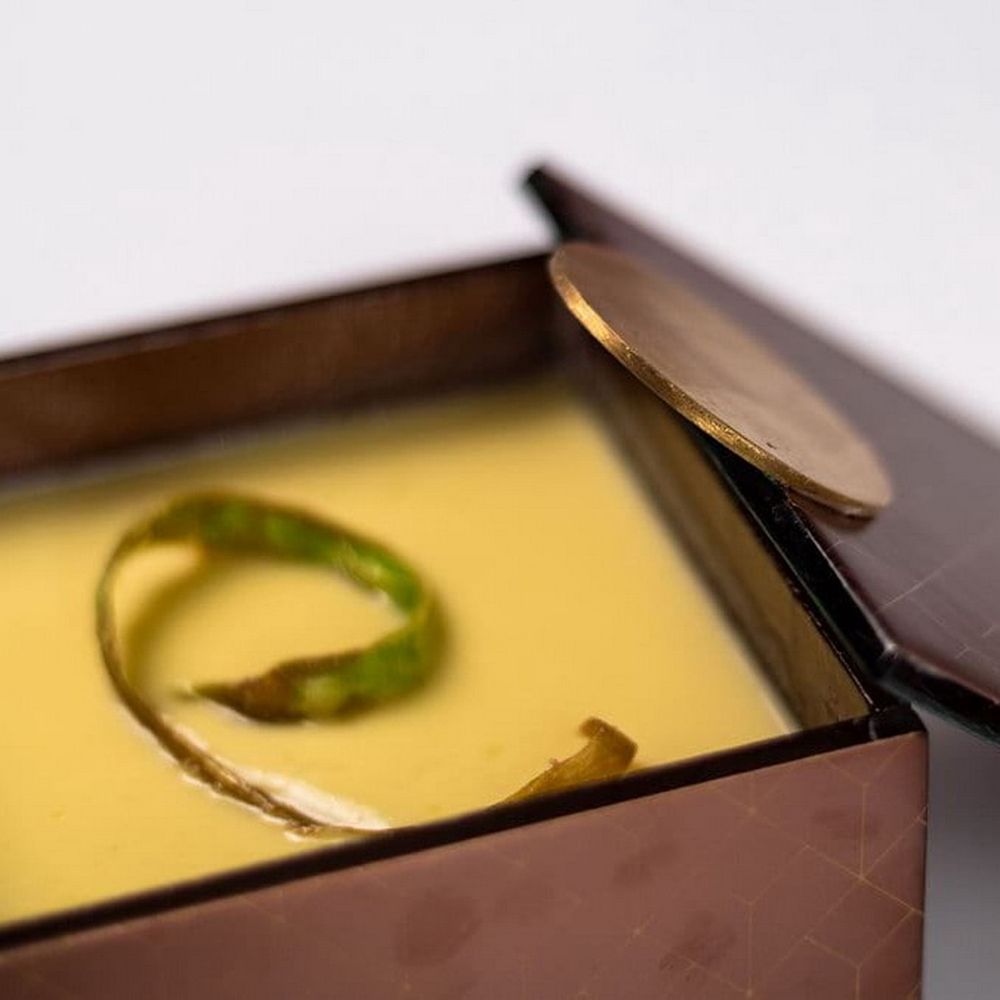 Coffrets et boîtes - Petite boîte à Bento carrée, marron et or - MYGLASSSTUDIO
