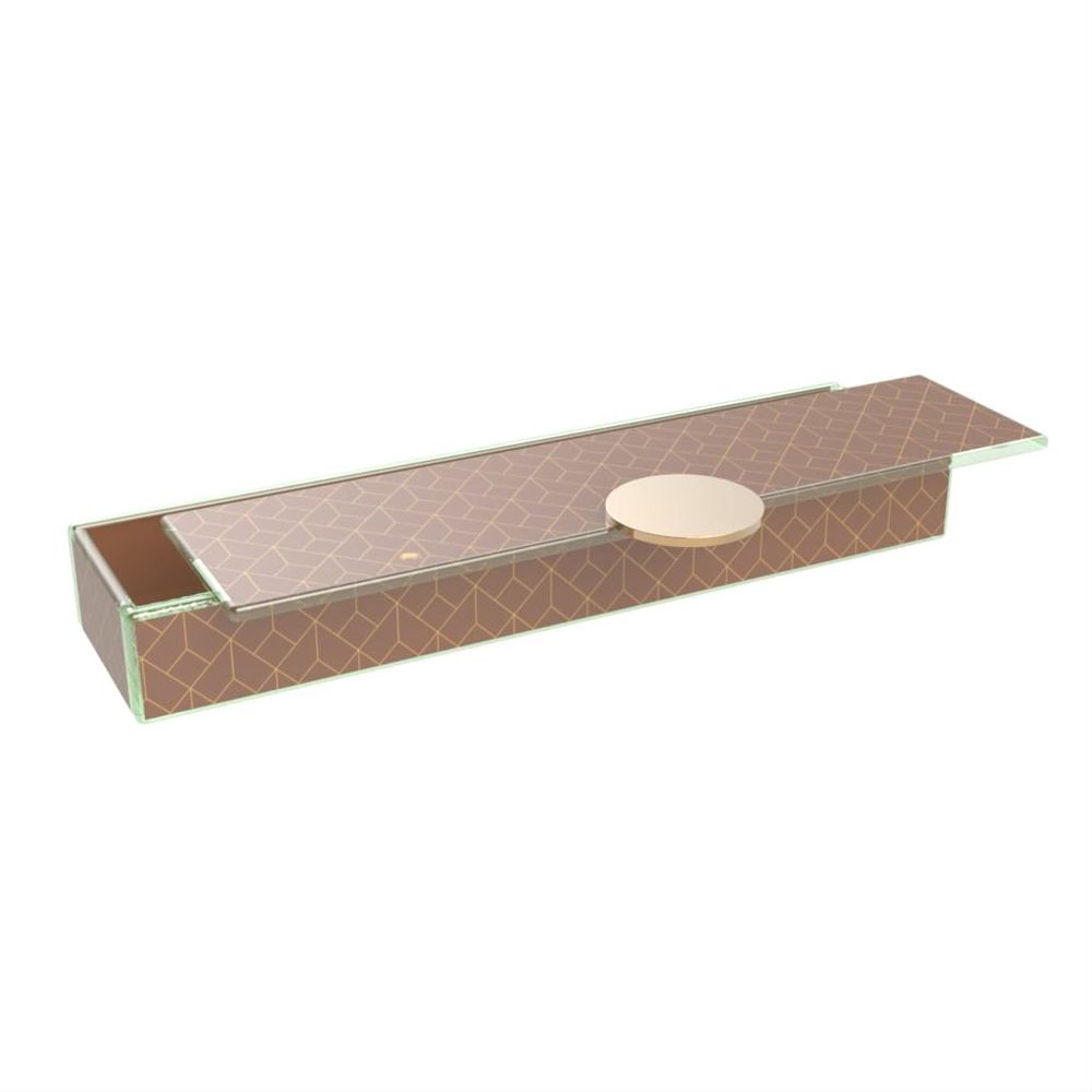Caskets and boxes - Long Rectangle Bento Box, brown and gold - MYGLASSSTUDIO