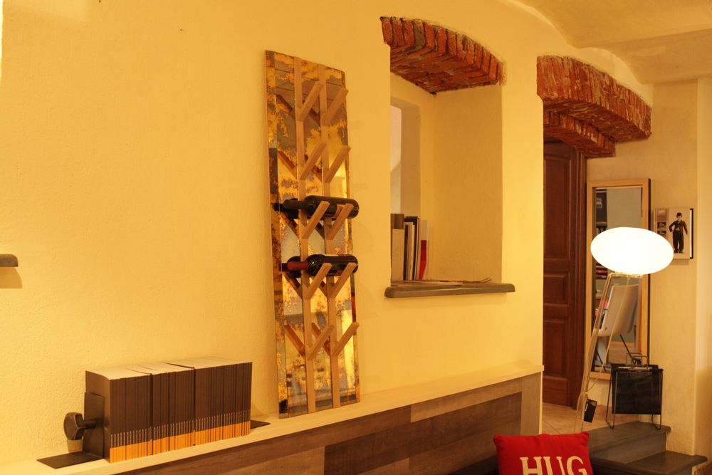 Other wall decoration - MIRRORED WALL BOTTLE RACK - ANTIQUE MIRROR