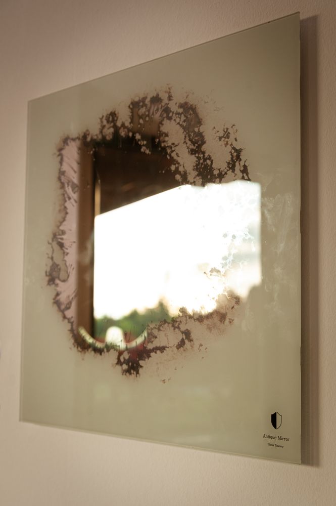 Verre d'art - MIROIR DÉCORATIF : GOUTTE D'ARGENT - ANTIQUE MIRROR