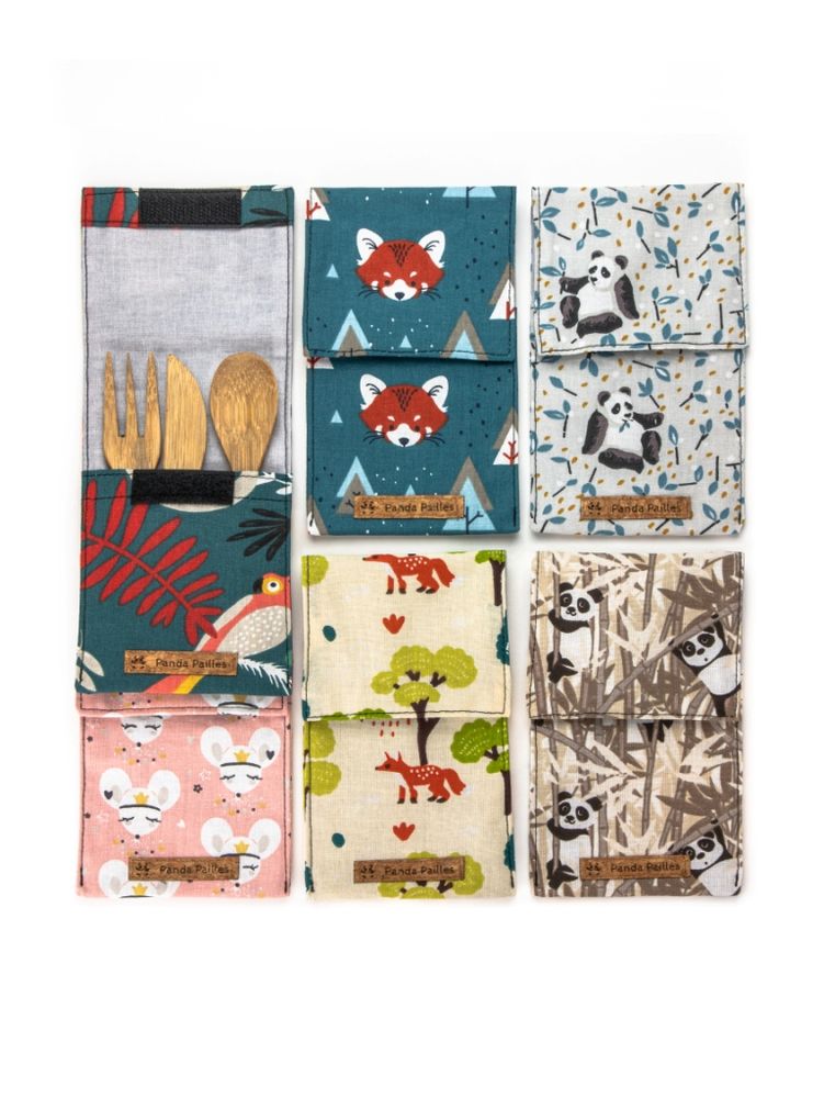 Fourchettes - Set de couverts enfants en bambou réutilisables - PANDA PAILLES