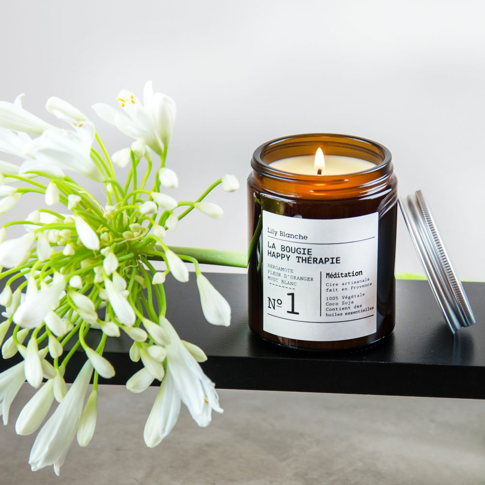 Bougies - La Bougie Happy Thérapie N°1 Méditation - LILY BLANCHE