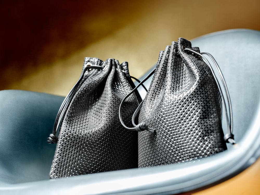 Leather goods - FUJI Pouch - Made of Lacquer finished Deer and Cow Skin Leather - INDEN EST.1582