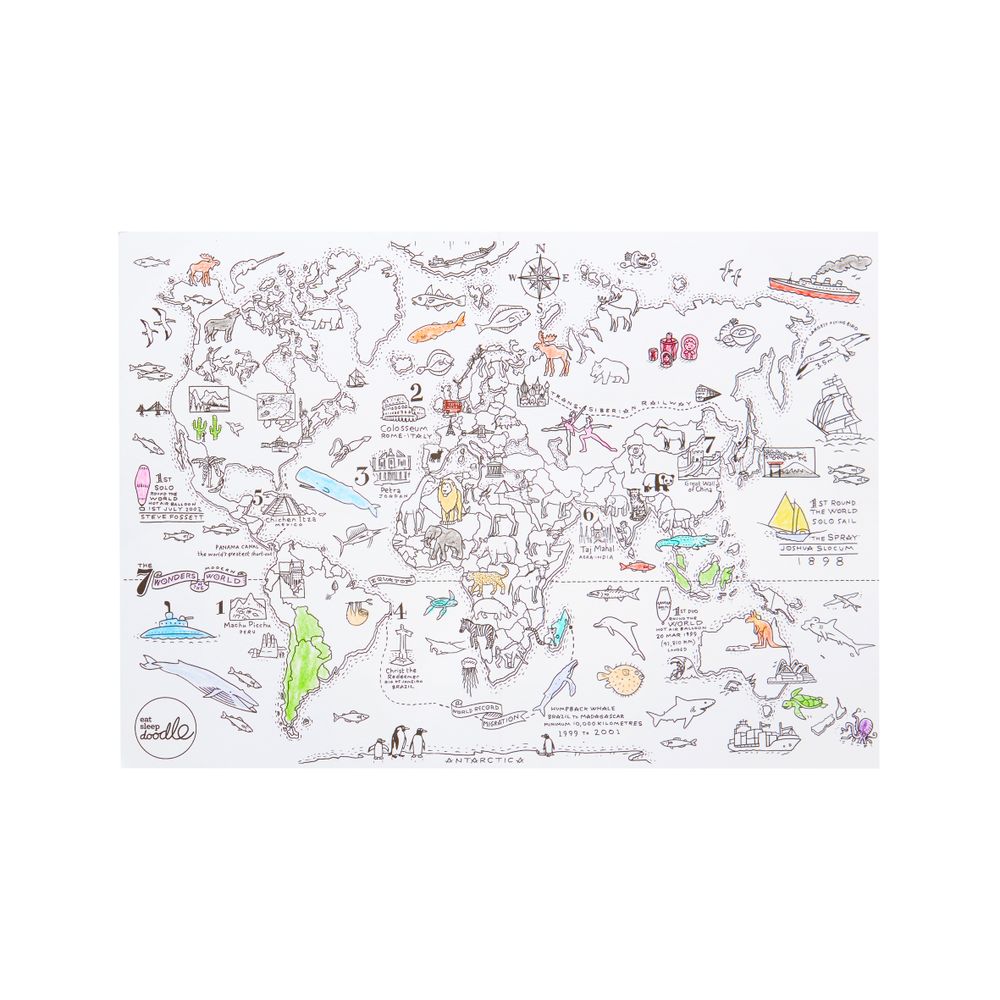 Children's arts and crafts - 'Send a smile' Colour-in Cards (6 cards + envelopes) - EATSLEEPDOODLE