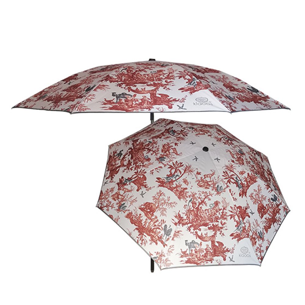 Objets design - Parasol de terrasse - Toile de Jouy by Klaoos Ocre - Klaoos. - KLAOOS