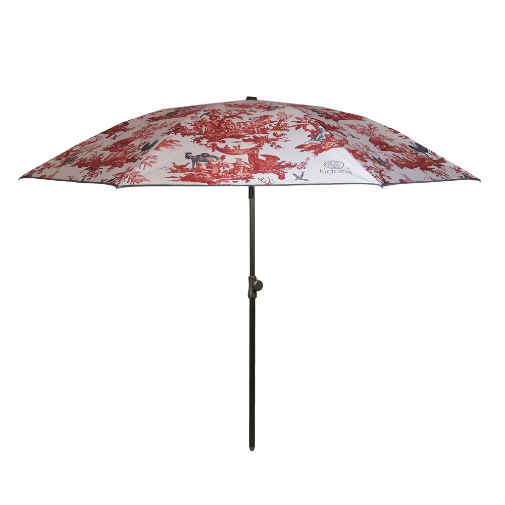 Objets design - Parasol de terrasse - Toile de Jouy by Klaoos Ocre - Klaoos. - KLAOOS