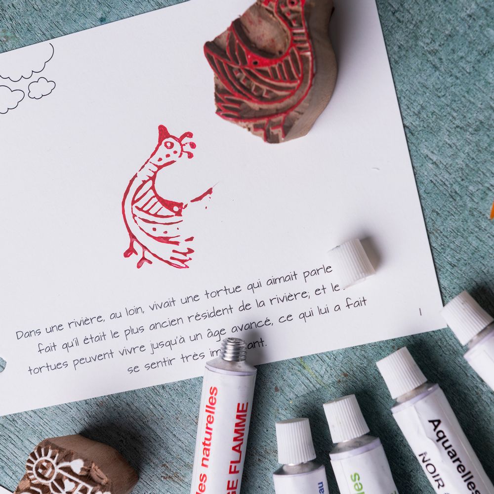 Children's arts and crafts - Indian Block Printing Kit for Kids - BAAYA GLOBAL