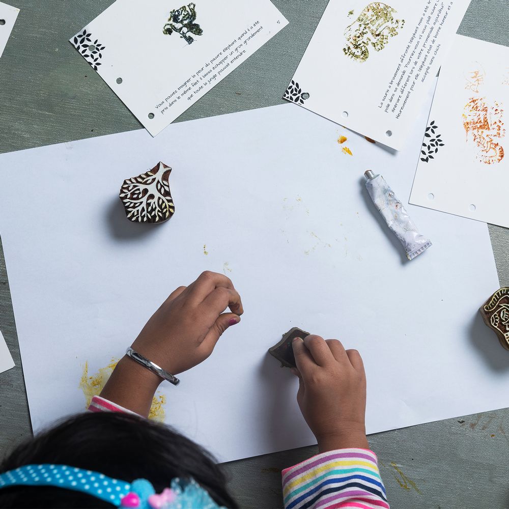 Children's arts and crafts - Indian Block Printing Kit for Kids - BAAYA GLOBAL