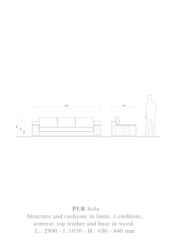 Sofas for hospitalities & contracts - Sofa PUR I - LK LE VAILLANT KATIA