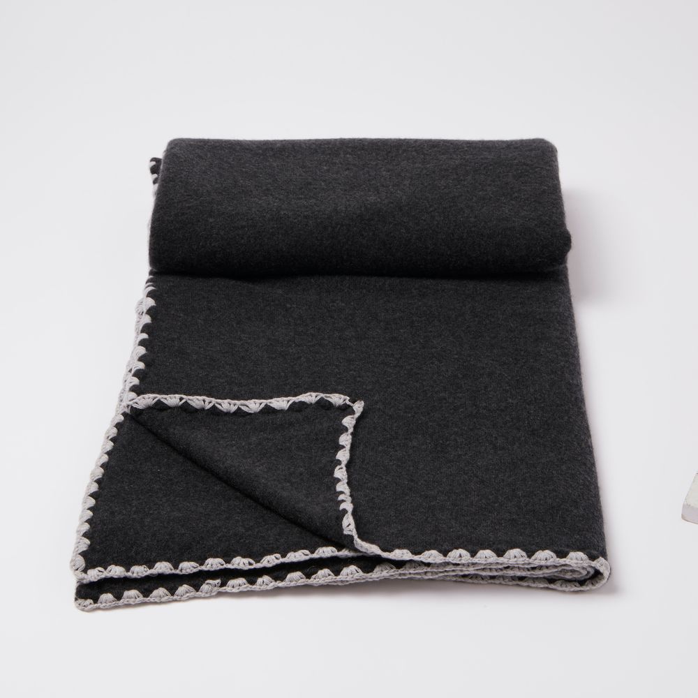Plaids - Couverture feutrée en cachemire doux gris - MIRROR IN THE SKY CASHMERE