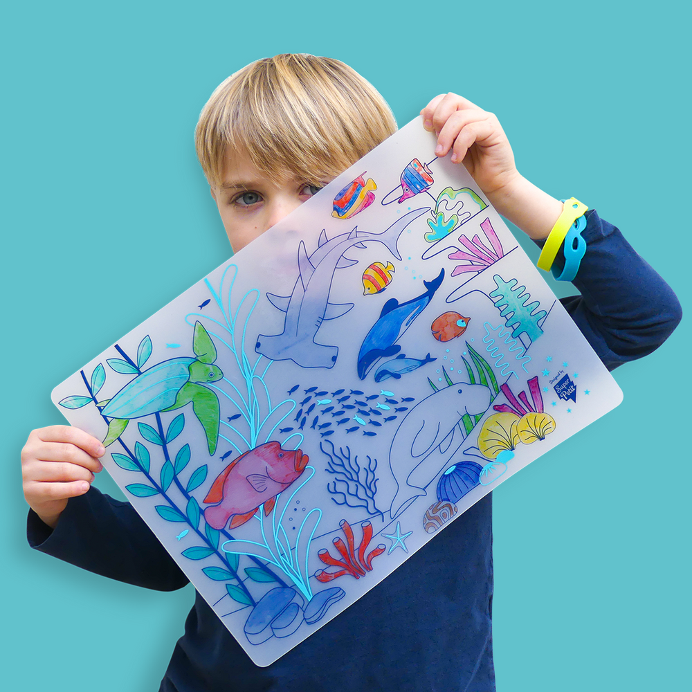 Loisirs créatifs pour enfant - BARRIERE DE CORAIL :1 set en silicone + 5 feutres - SUPERPETIT