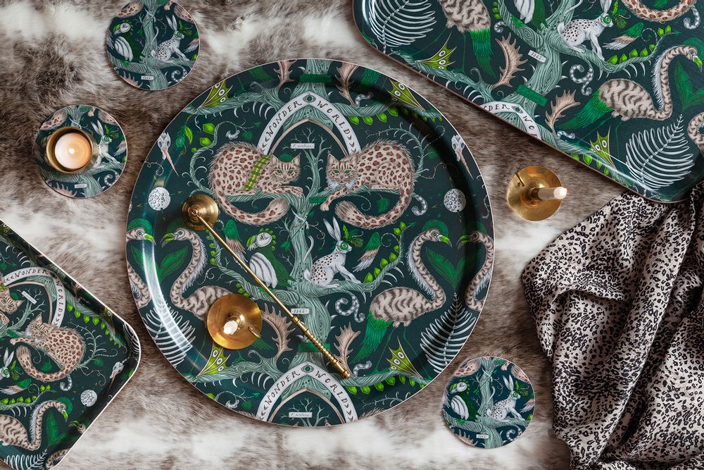 Dining Tables - Wonder World/teal - Tray table - Table mat - coaster - placemats - JAMIDA OF SWEDEN