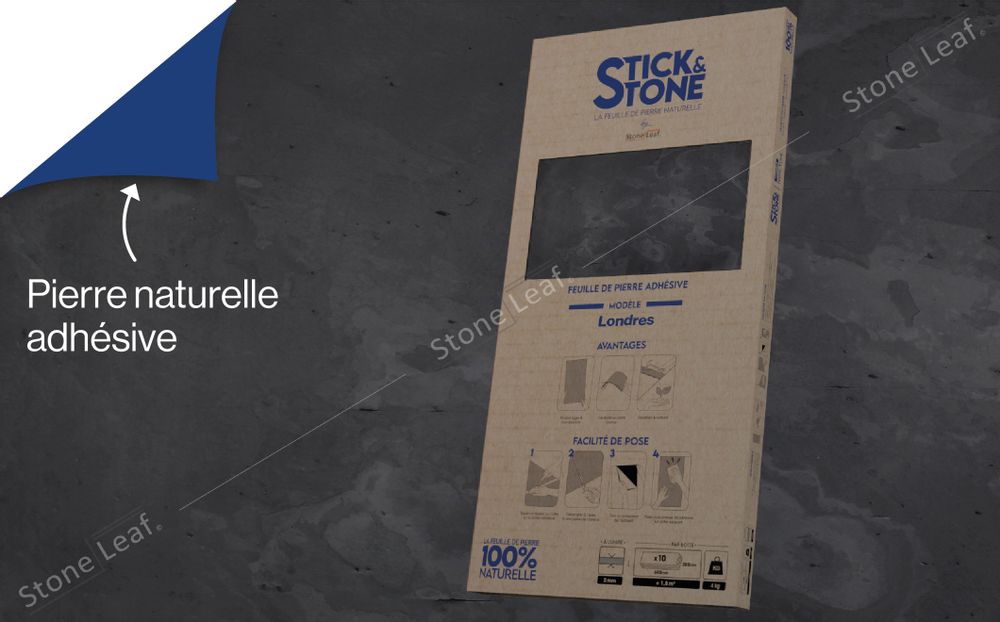 Kitchen splash backs - Stick&Stone London wall covering - box of 10 sheets - STONELEAF