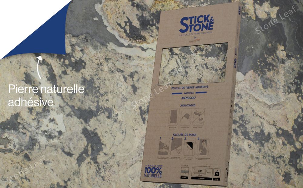 Crédence - Revêtement mural Stick&Stone Moscow - boîte de 10 feuilles - STONELEAF