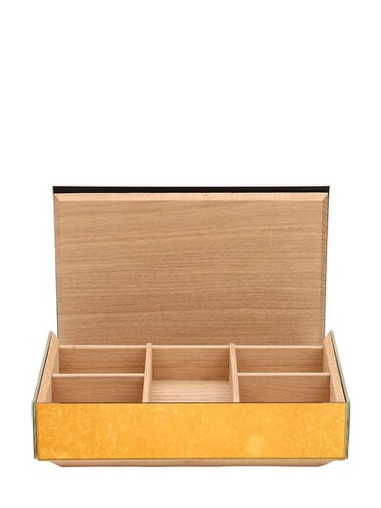 Tea and coffee accessories - MIRRORED BOXES / CONTAINERS with DIVIDED INTERIOR - ANTIQUE MIRROR