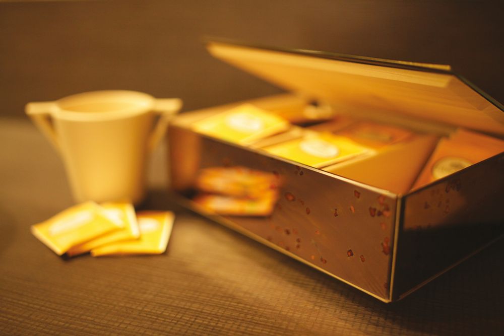 Tea and coffee accessories - MIRRORED BOXES / CONTAINERS with DIVIDED INTERIOR - ANTIQUE MIRROR