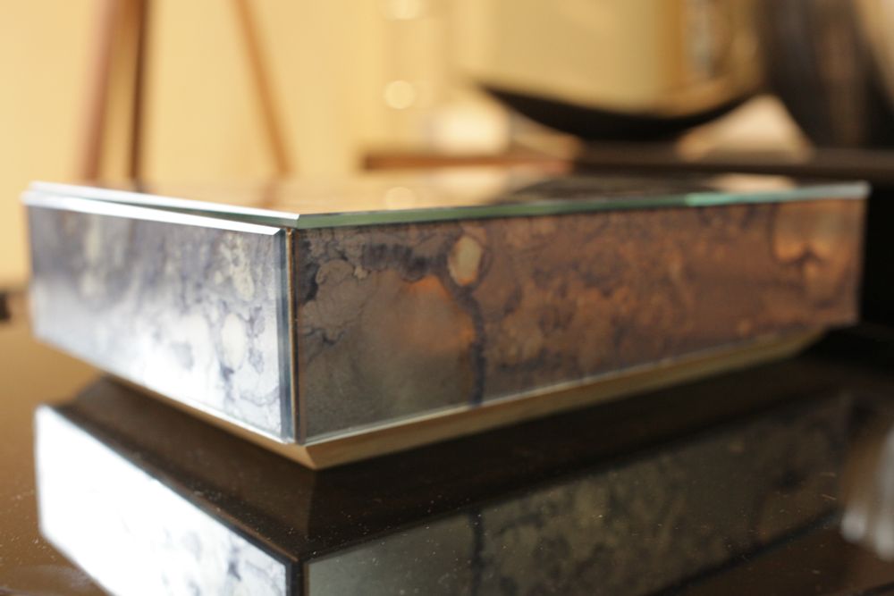 Tea and coffee accessories - MIRRORED BOXES / CONTAINERS with DIVIDED INTERIOR - ANTIQUE MIRROR