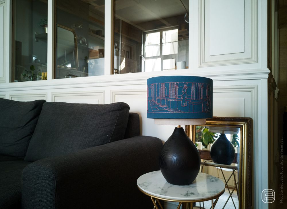 Design objects - Noria lamp, embroidery lampshade - LOU DE PRAY