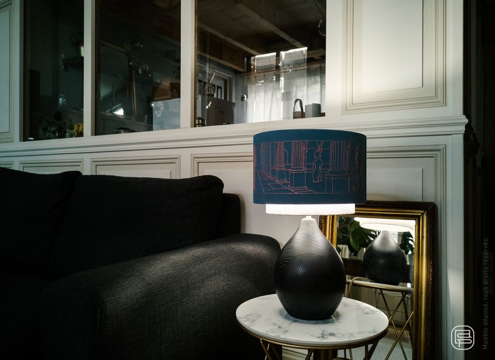 Design objects - Noria lamp, embroidery lampshade - LOU DE PRAY