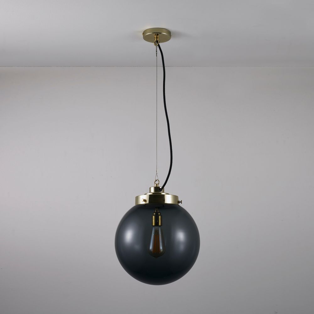 Hanging lights - Medium Globe Pendant, Anthracite & Brass - ORIGINAL BTC