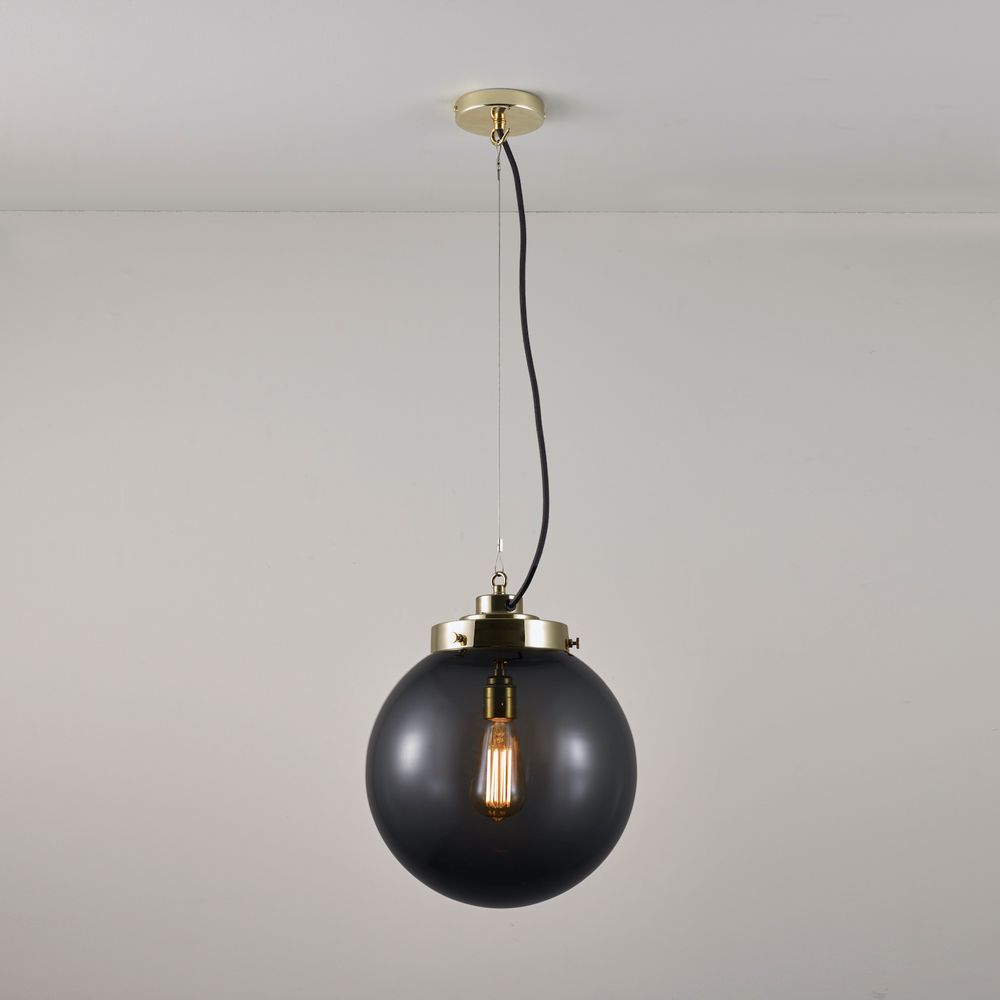 Hanging lights - Medium Globe Pendant, Anthracite & Brass - ORIGINAL BTC