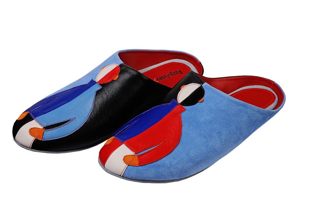 Homewear textile - Men's slippers "Suprematisme" 1718, home wear, home shoes - RXBSHOES