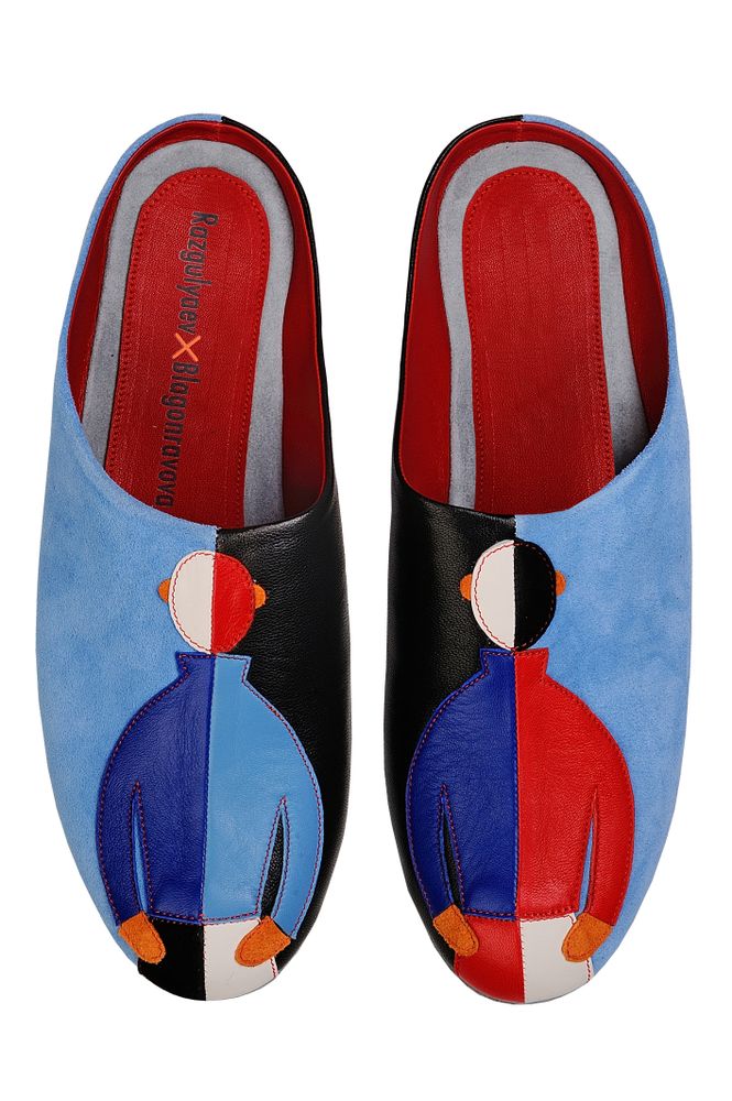 Homewear textile - Men's slippers "Suprematisme" 1718, home wear, home shoes - RXBSHOES
