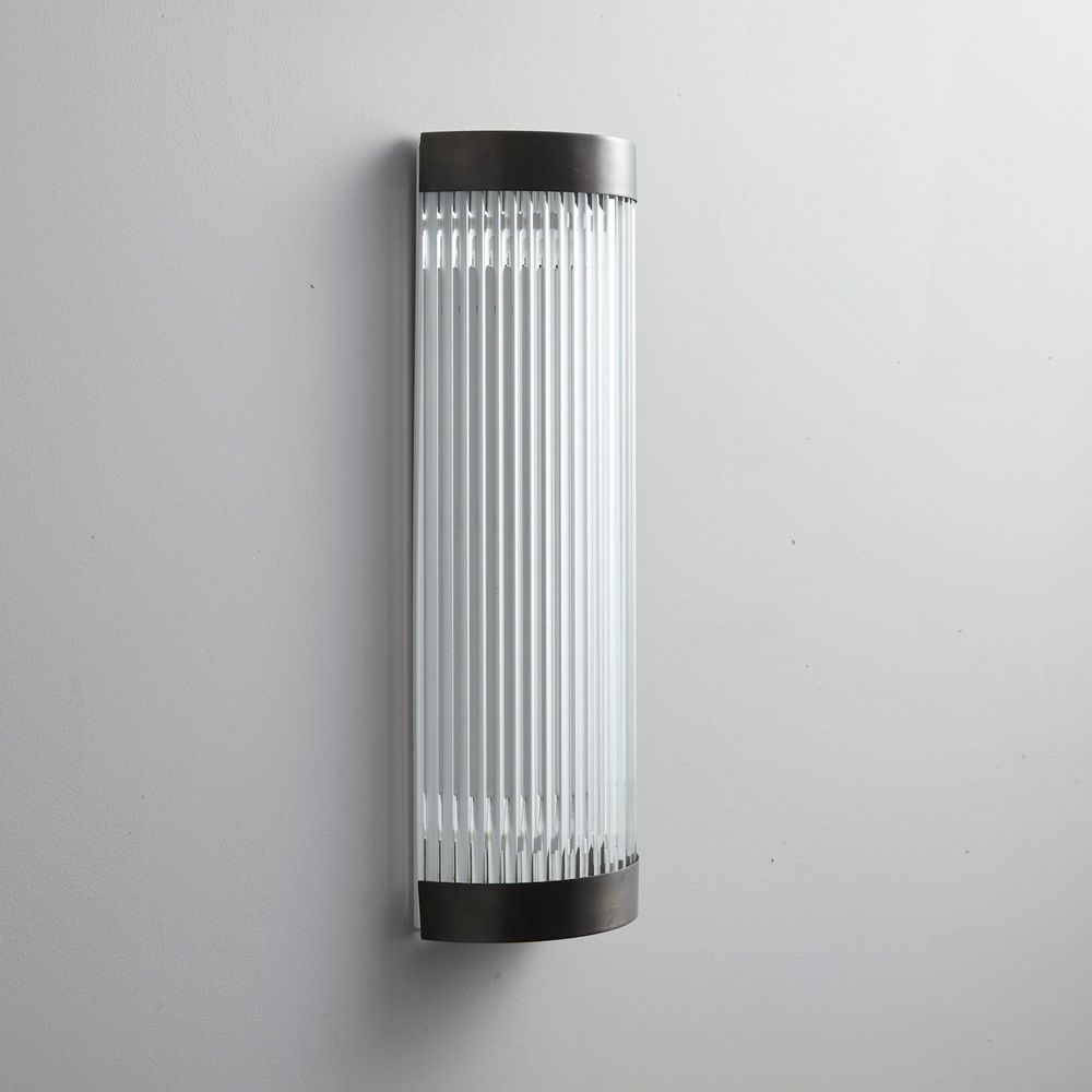 Wall lamps - Wide Pillar Wall Light, Weathered Brass - ORIGINAL BTC