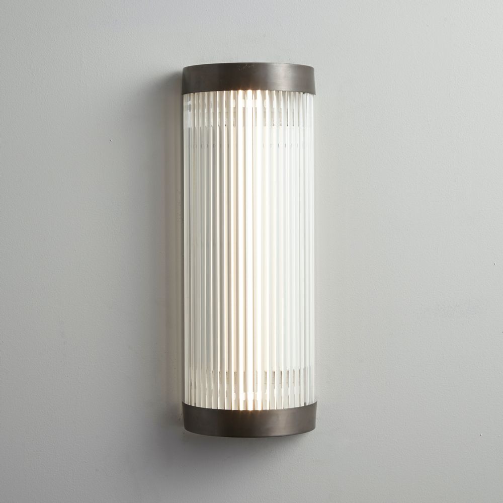 Wall lamps - Wide Pillar Wall Light, Weathered Brass - ORIGINAL BTC