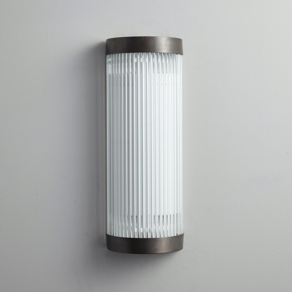 Wall lamps - Wide Pillar Wall Light, Weathered Brass - ORIGINAL BTC