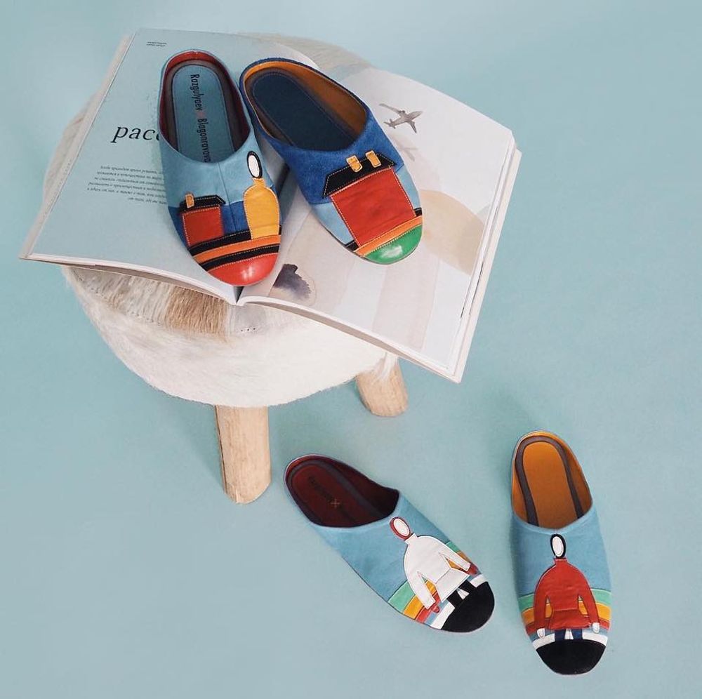 Homewear textile - Pantoufles pour femme « Malevich » 1704, vêtements maison, chaussures maison - RXBSHOES