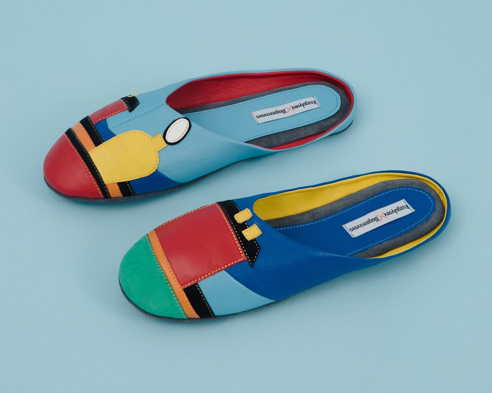 Homewear textile - Pantoufles pour femme « Malevich » 1704, vêtements maison, chaussures maison - RXBSHOES