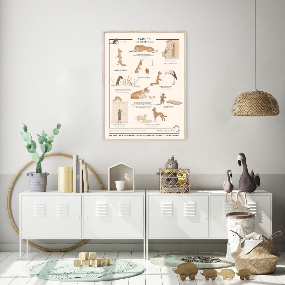 Affiches - AFFICHE I Fables de la Fontaine, impression d'art sur toile - LES JOLIES PLANCHES