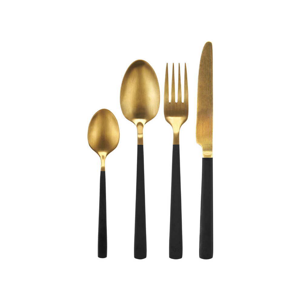 Ustensiles de cuisine - Set de couverts noir/or - COZY LIVING COPENHAGEN
