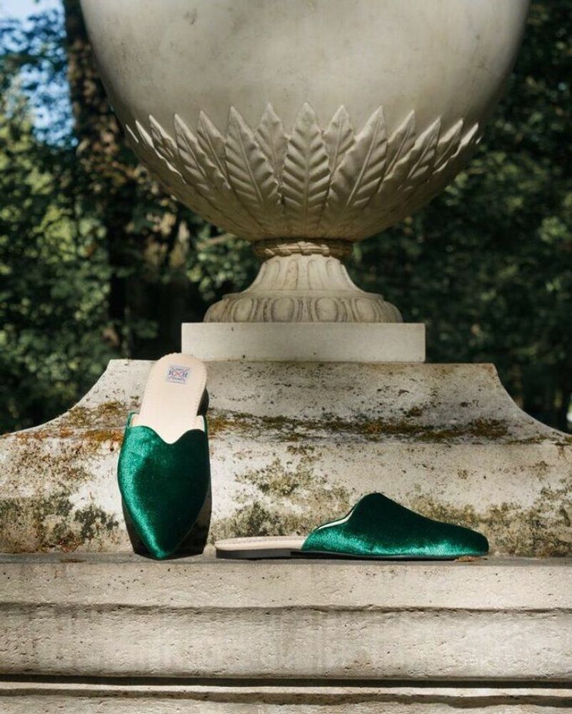 Shoes - Silk velvet mules - RXBSHOES