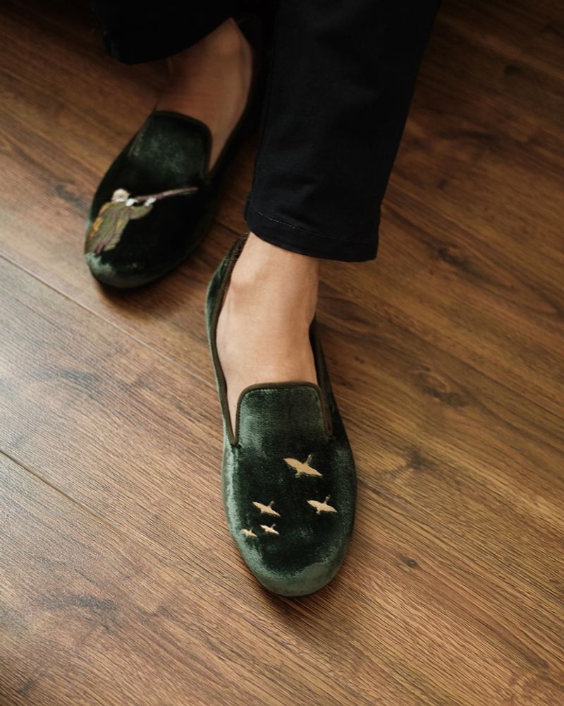 Shoes - Soft house slippers with embroidery - RXBSHOES
