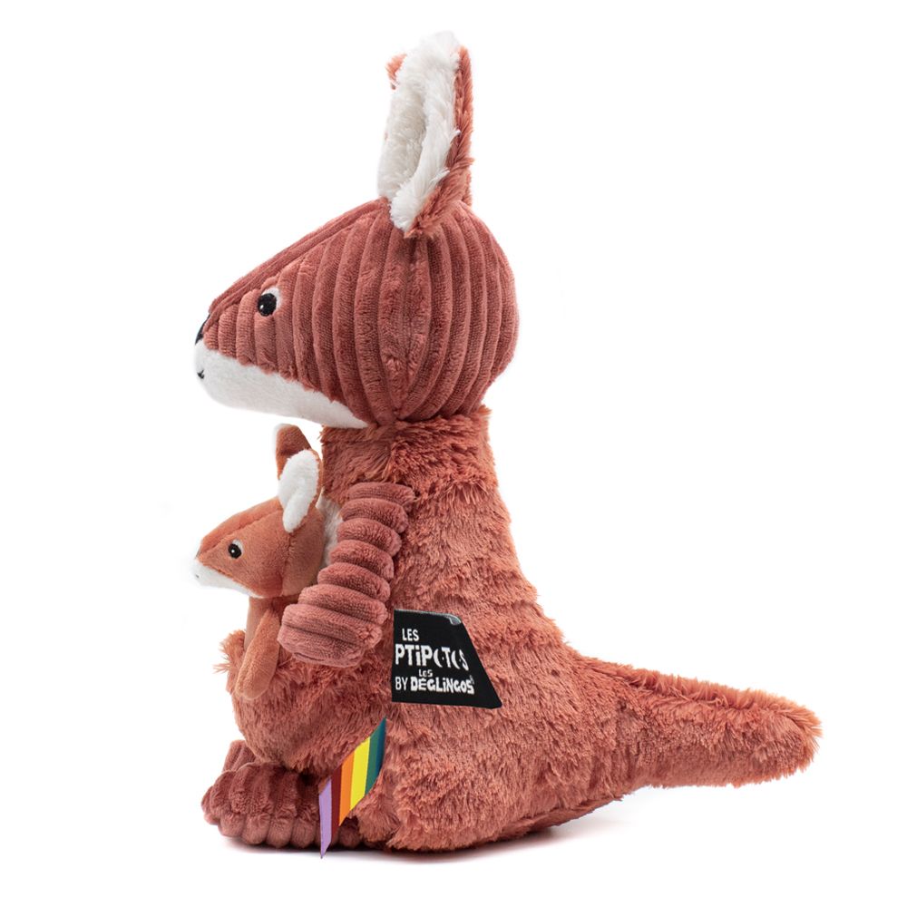 Soft toy - Allezou the Kangaroo & Baby Terracotta - DEGLINGOS