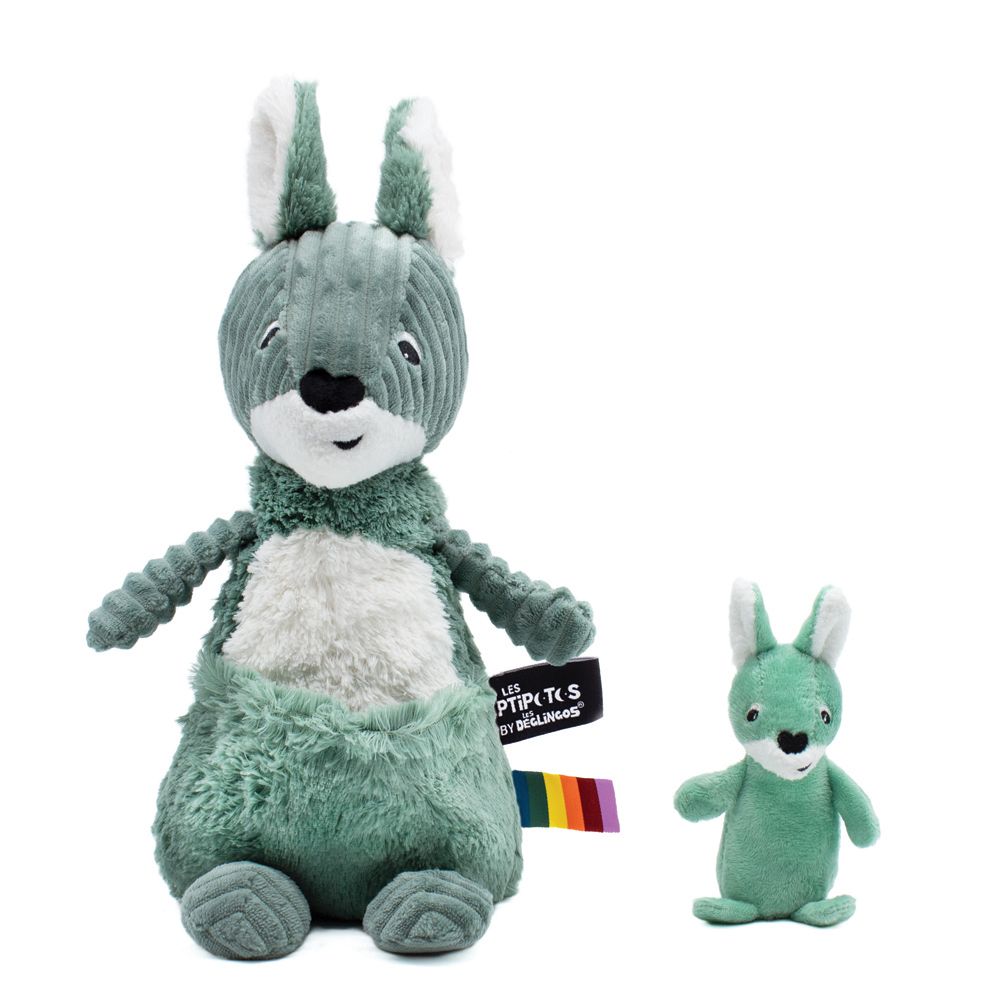 Soft toy - Allezou the Kangaroo & Baby Terracotta - DEGLINGOS