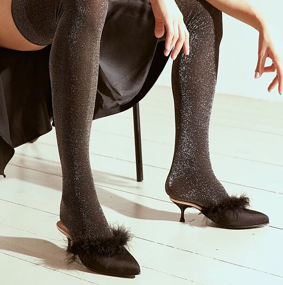 Shoes - Women's silk velvet heels Mules - RXBSHOES