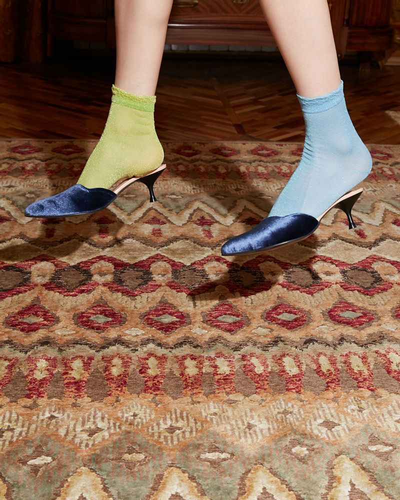 Shoes - Women's silk velvet heels Mules - RXBSHOES