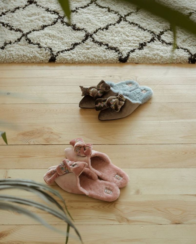 Shoes - Mules with a baw and natural merino fur - RXBSHOES