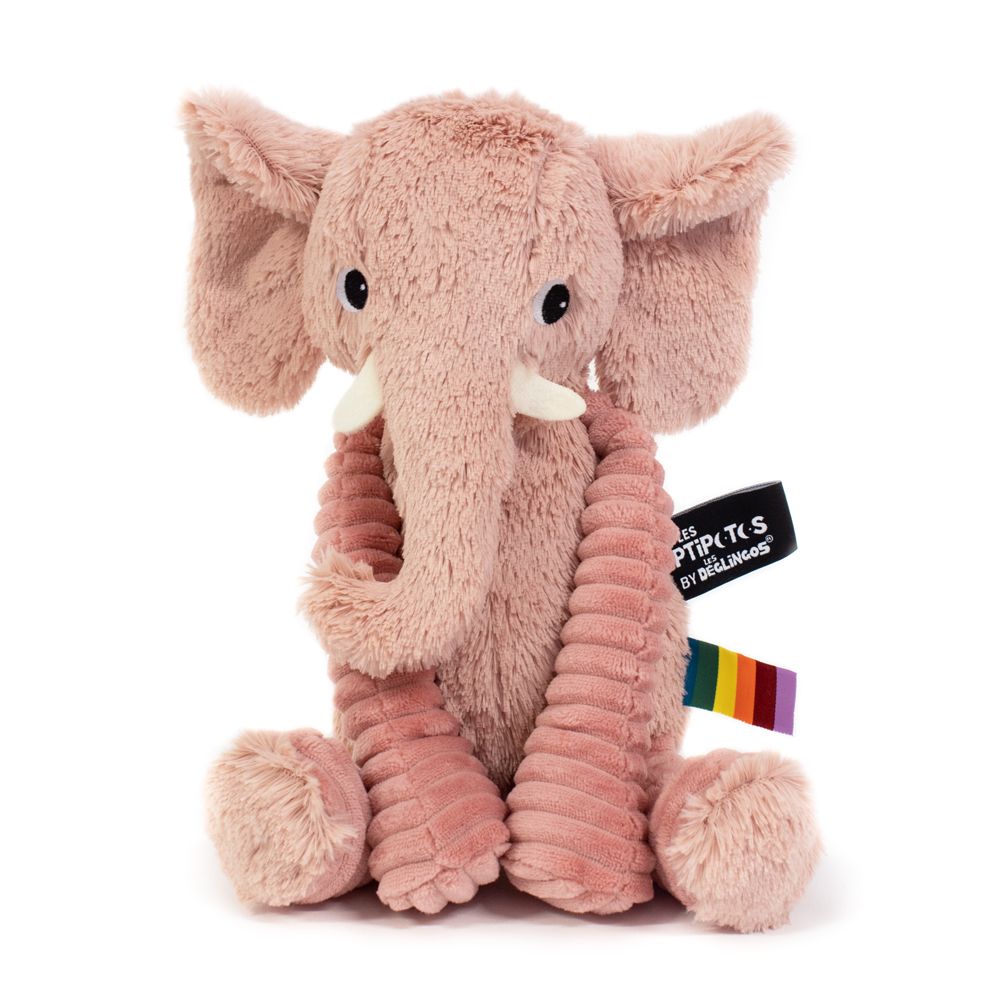 Soft toy - Plush Ptipotos the Pink Elephant - DEGLINGOS