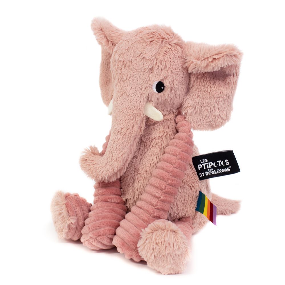 Soft toy - Plush Ptipotos the Pink Elephant - DEGLINGOS