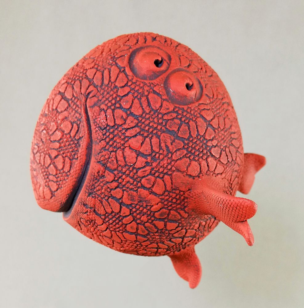 Sculptures, statuettes et miniatures - POISSON VOLANT ROUGE - MALIFANCE