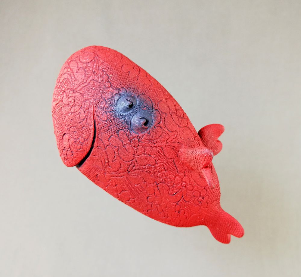 Sculptures, statuettes et miniatures - POISSON VOLANT ROUGE - MALIFANCE