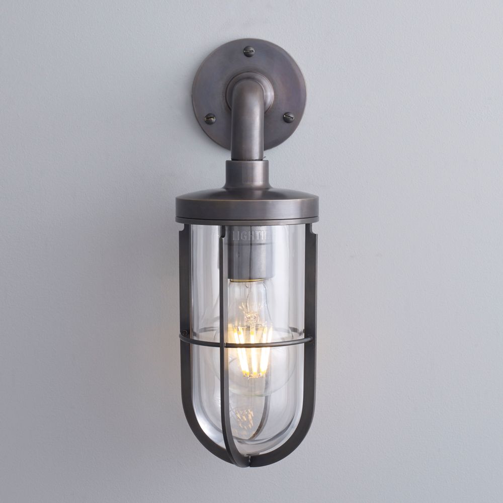 Wall lamps - Ship's Well Glass Wall Light, Weathered Brass - ORIGINAL BTC